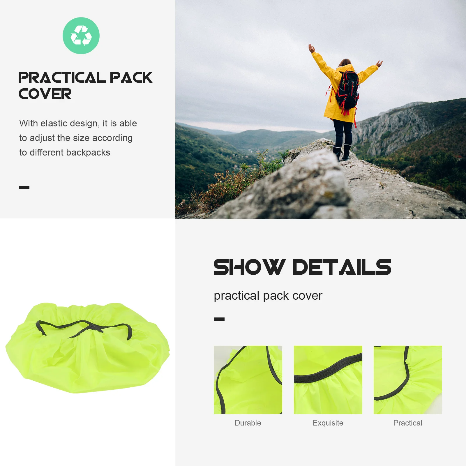 

Waterproof Backpack Rain Cover 45L Rucksack Pack Cover Rainproof Outdoor Hiking Bag Foldable For Travel Camping