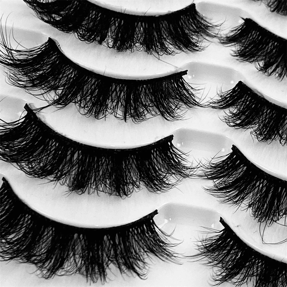 5 Pairs 3D Faux Mink Lashes Fluffy Soft Wispy Natural long False Eyelashes Curly lashes