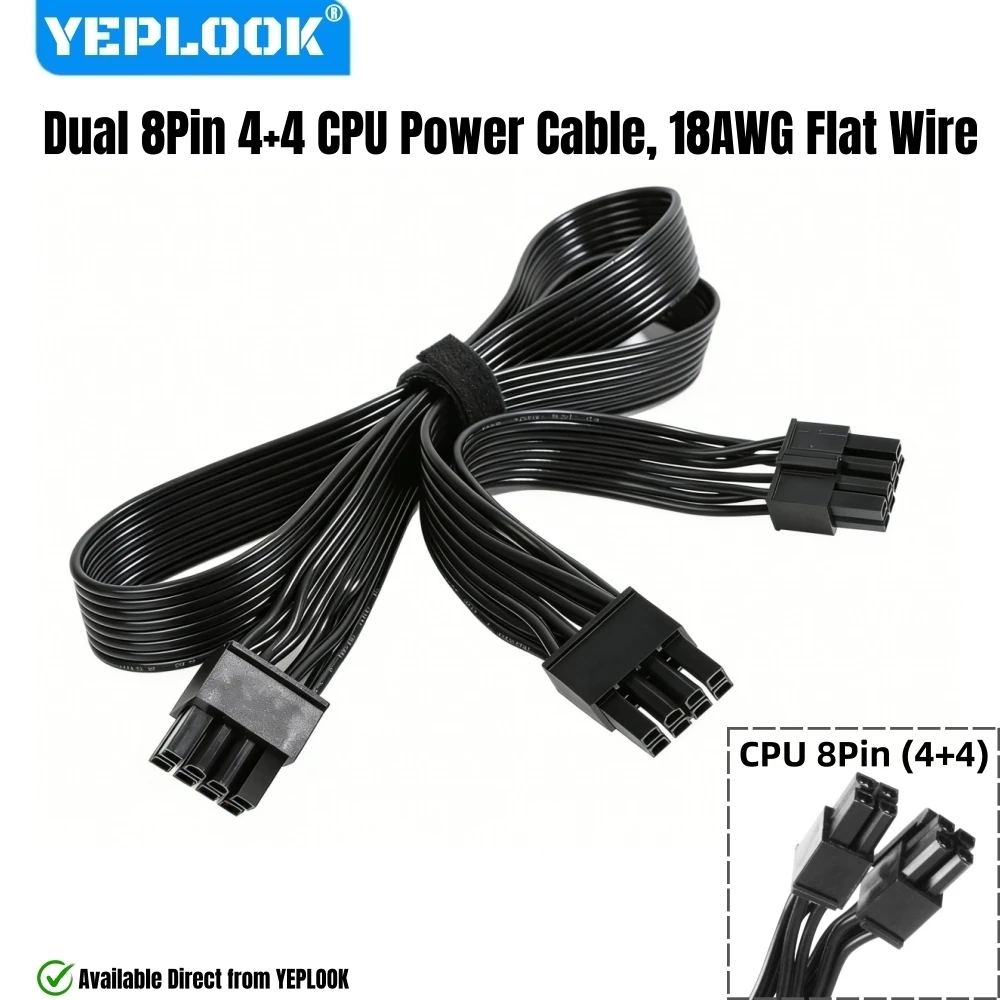 For Corsair RM-e, Dual 8Pin 4+4 ATX12V CPU Power Cable for Corsair RM1200e, RM1000e, RM850e, RM750e, RM650e Type 4 Modular Power