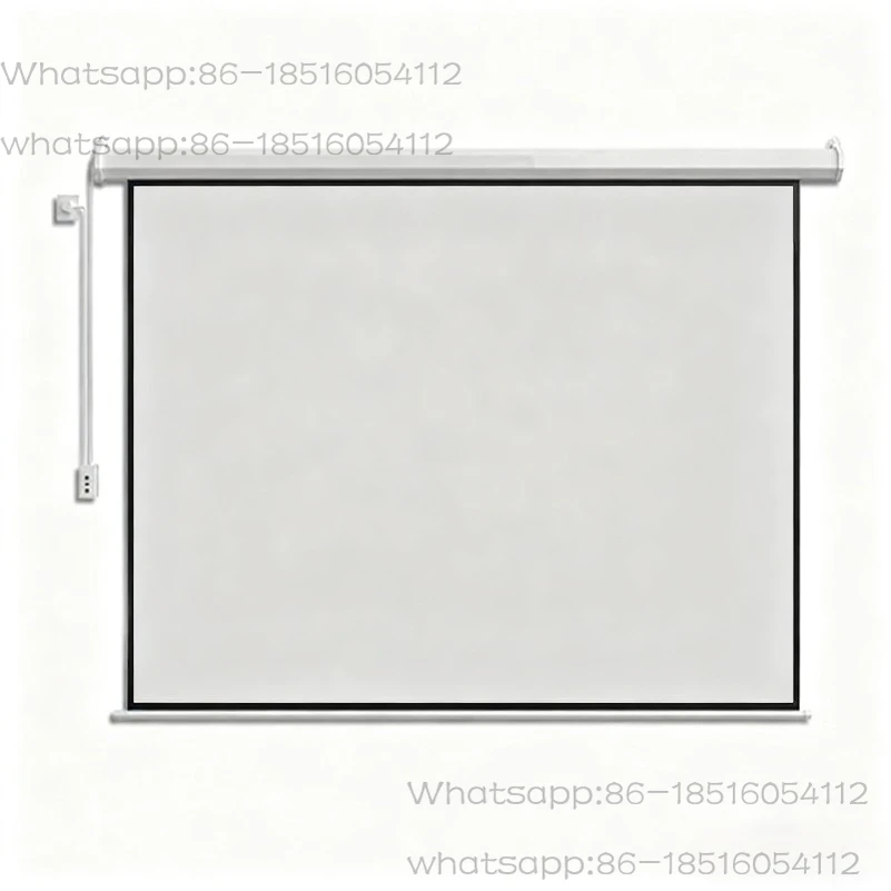 

150 Inch Motorized Pull Down Projector Screen Roll Up Automatic 16:9 White Projector Screen