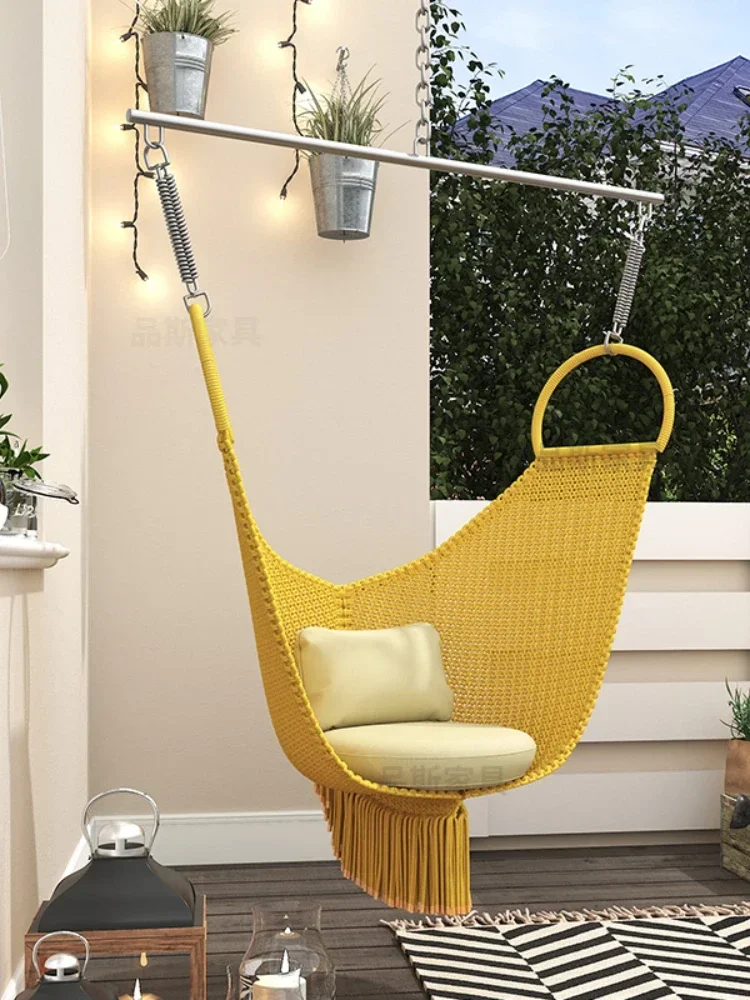 Glider Swing Outdoor Cradle Chair Courtyard Home Nordic Swing Chair Balcony Hanging Basket Light Luxury Furniture Indoor Hammock