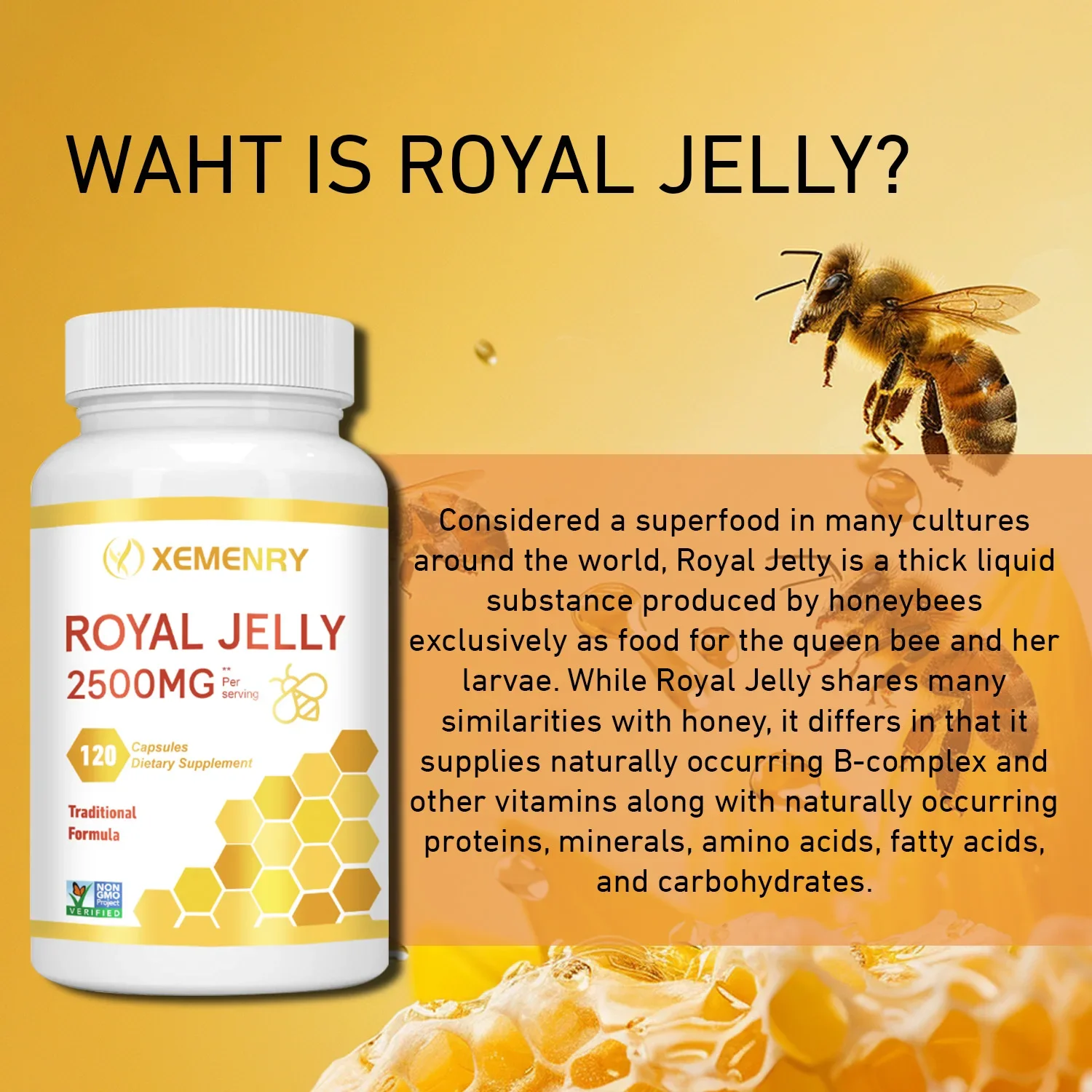 Royal Jelly Capsules - Maintain Energy Levels, Boost The Immune System