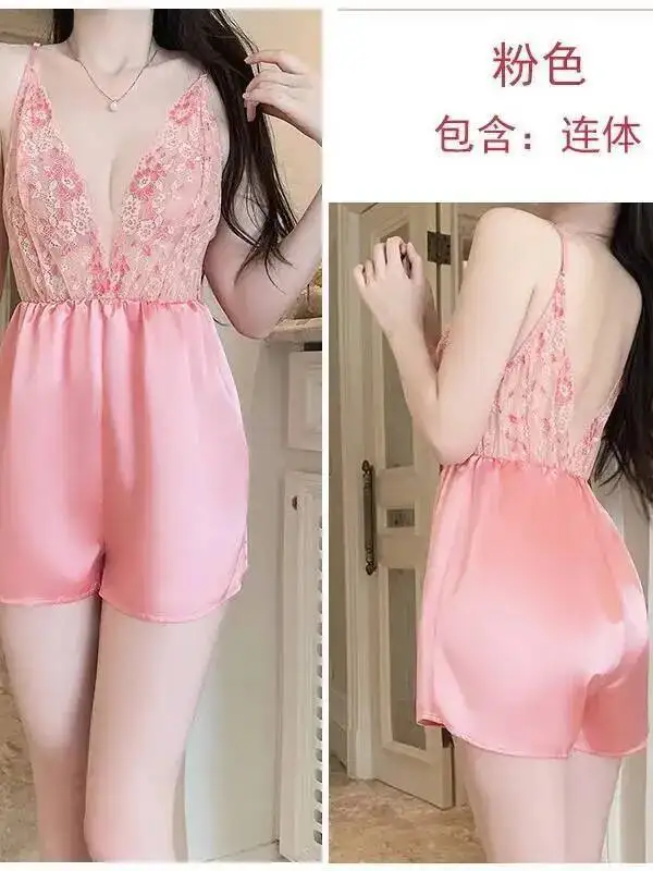 Abito sexy caldo con ricamo floreale in tinta unita Affascinante desiderio puro Abito senza maniche con bretelle a V profonde senza schienale Elegante dolce EPXQ