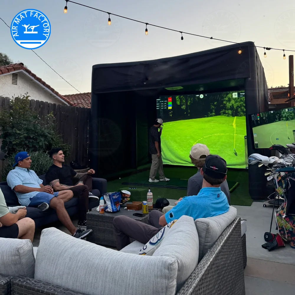US Stock High Quality PVC Outdoor Golf Simulator Cage Enclosures Indoor Inflatable Golf Tent Simulator for Home