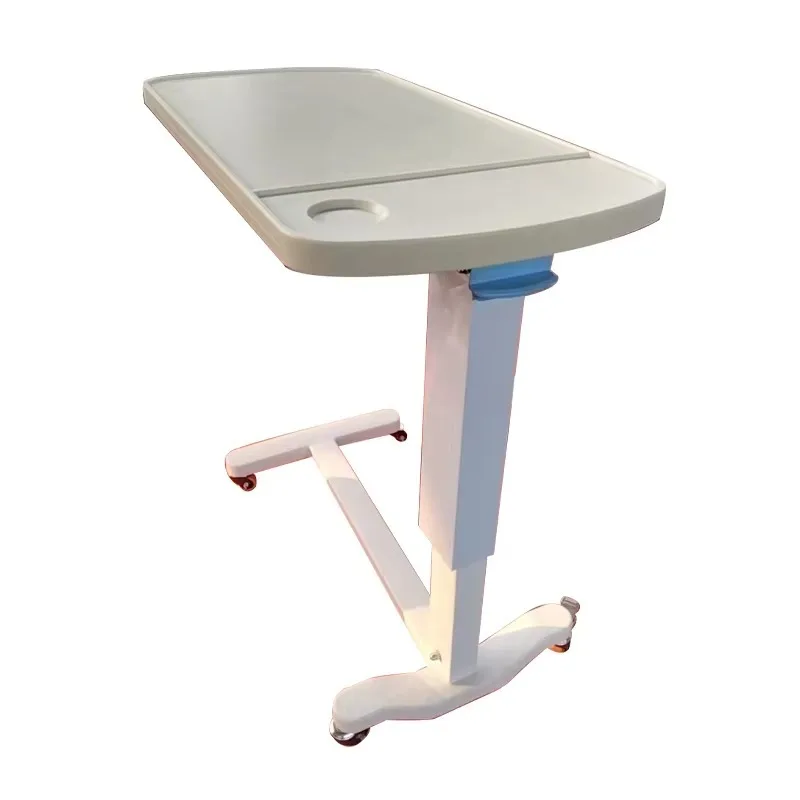 طاولة فوق السرير، طاولة سرير المستشفى، عجلة دوارة، صينية دوارة قابلة للتعديل فوق طاولة الكمبيوتر المحمول والمكتب المنزلي بجانب السرير #5