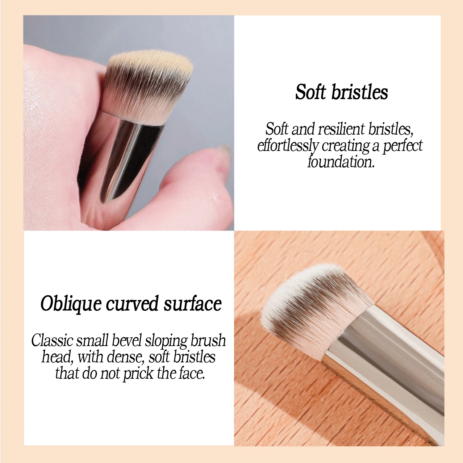 Pincel corrector, ojeras, trozos de lágrimas, pincel corrector de precisión, pincel corrector de cabeza plana