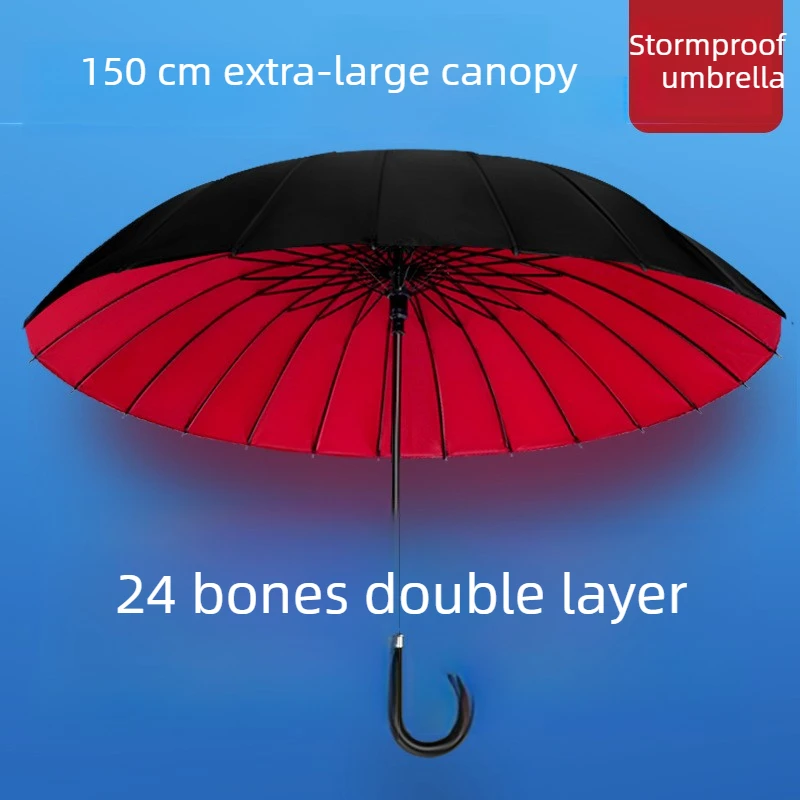 Parasol Umbrella Stand Sun Umbrella Sombrilla Playa Large Size Double Layer 24-inch Long Handle Sunshade Sun Protection