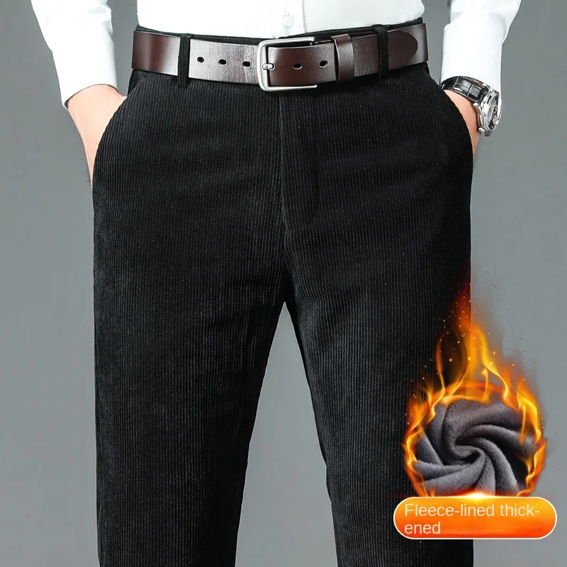 

Autumn and Winter 2022 Plush Thickened Corduroy Men's Casual Trousers Tube Business Casual Men's Trousers Warm Pants