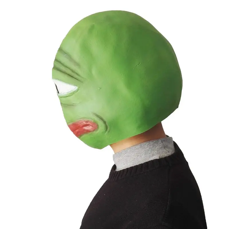 Cartoon Hot Pepe The Sad Frog Latex Mask Hot Selling Realistic Full Head Carnival Mask Celebrations Party Cosplay