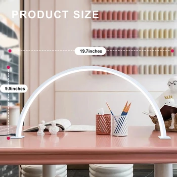 ร้านเสริมสวยโคมไฟตั้งโต๊ะ LED รูปตัว U กึ่งรายเดือนโคมไฟป้องกันดวงตาไตรรงค์ลดแสงความงามเล็บอาหารเสริมแสง