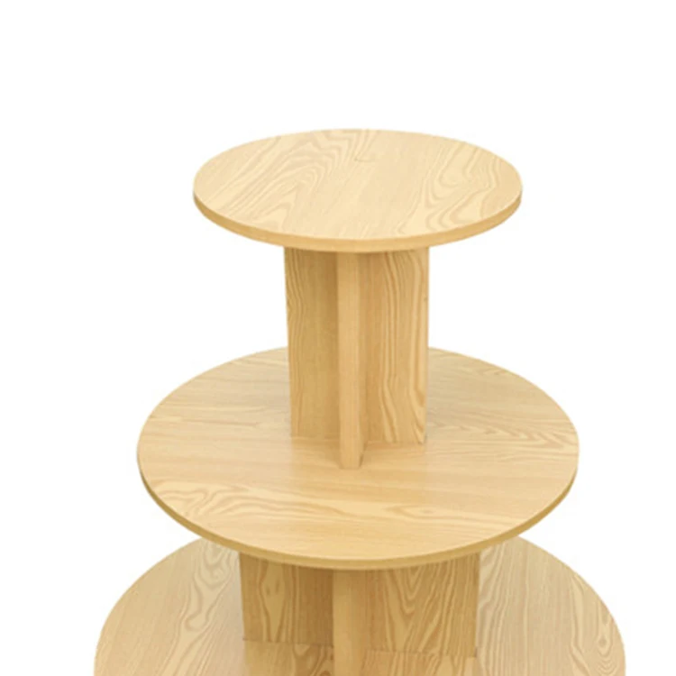 Neue Design Boutique Runde Holz Display Promotion Racks Supermarkt Store Display Regal