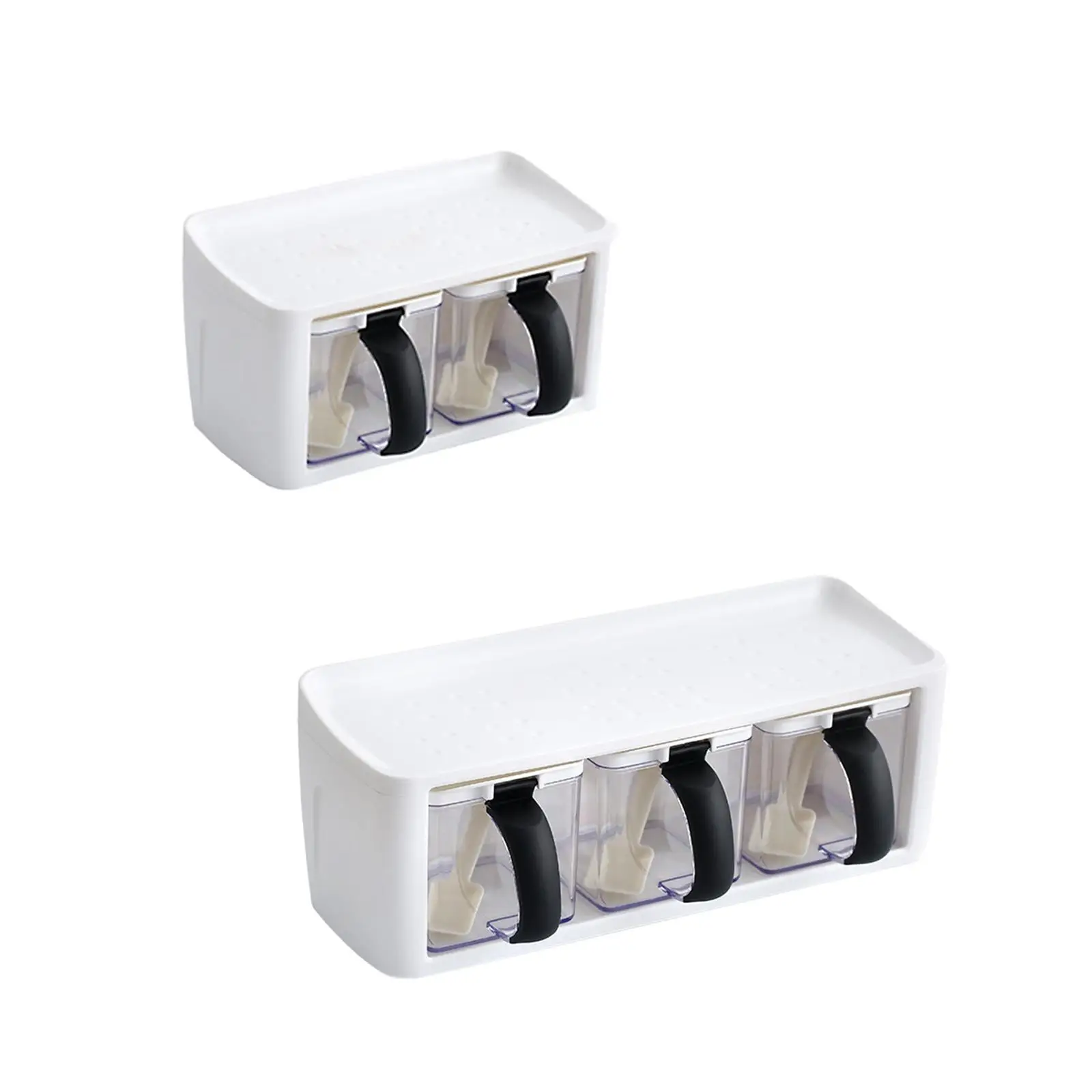 Condiment Jars with Spoon Portable with Multi Compartments Spice Jars Seasoning Box for Restaurant Home Spice Starch Chili