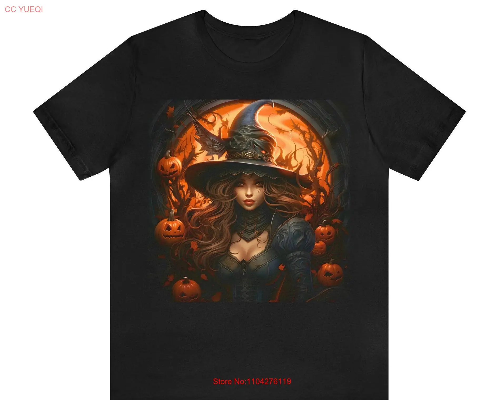 Spooky Witch Costume Season Vintage Halloween T Shirt Moon Goddess Women Party long or short sleeves