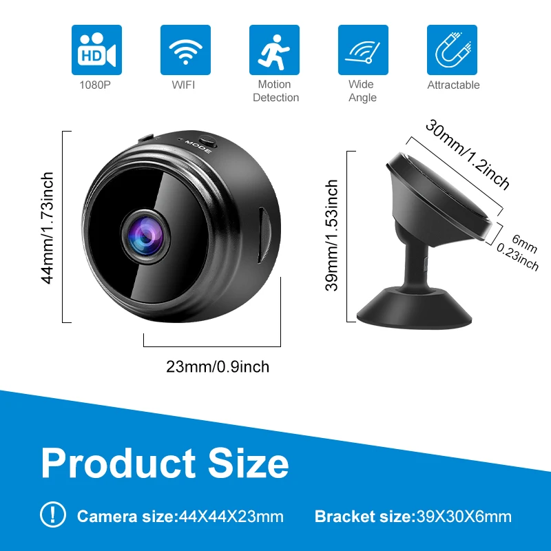 مراقبة الطفل واي فاي كاميرا صغيرة ركلة لحاف تذكير 1080P HD الأمن حماية السلامة مراقبة للرؤية الليلية كاميرا IP كاميرا