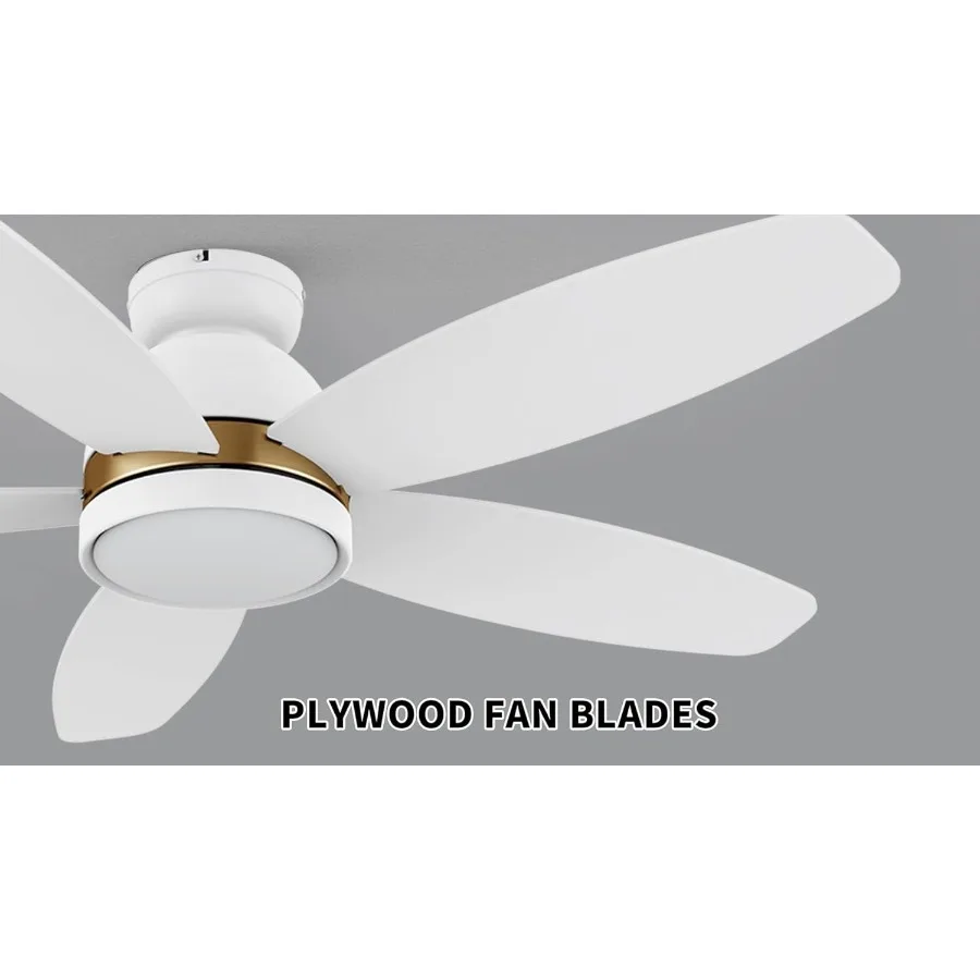 48 Ceiling Fan with Light Flush Mount DC 10 Speeds Silent Ceiling Fan with Remote Control 3 Adjustable Light Colors Dimmable LE