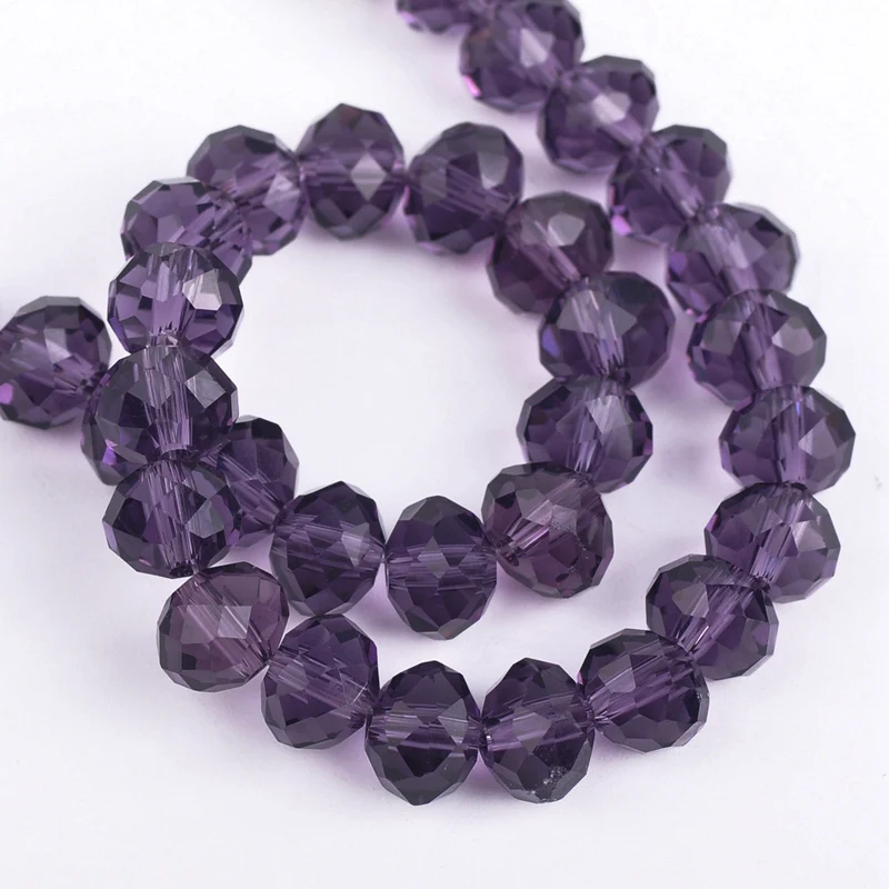 Rondelle Faceted Czech Crystal Glass Bluish Purple Color 3mm 4mm 6mm 8/10/12/16 18mm Loose Spacer Beads for Jewelry Making DIY