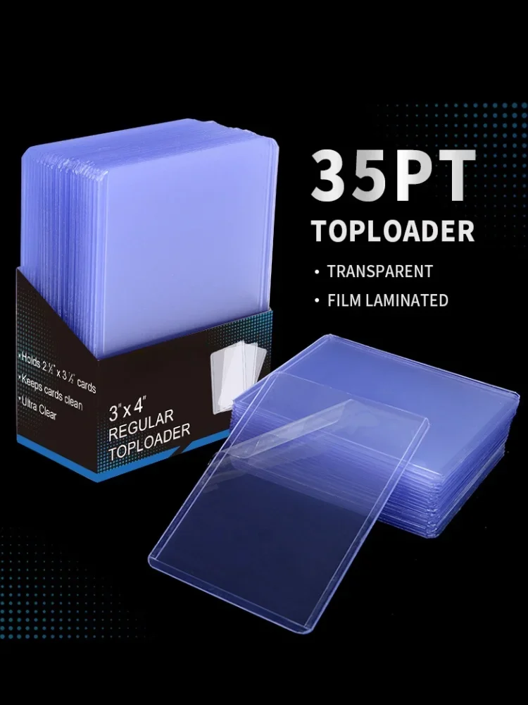 25 SZT. Ochraniacze na karty Toploader 35PT, etui na karty Top Loader do PKM, standardowy rozmiar 3” X 4”, sztywne, twarde etui na karty do MTG TCG — zdjęcie 2