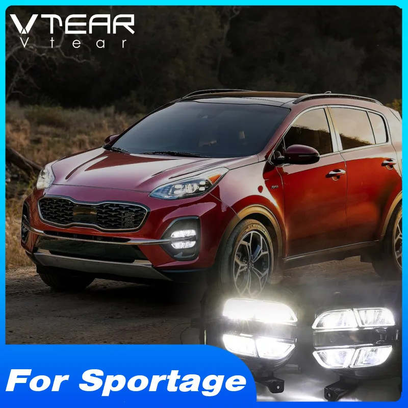 Car LED  Headlights DRL Daytime Running Light Fog Lights With Dynamic Turn Signal For Kia Sportage Kx5 Accessories 2020 -2022