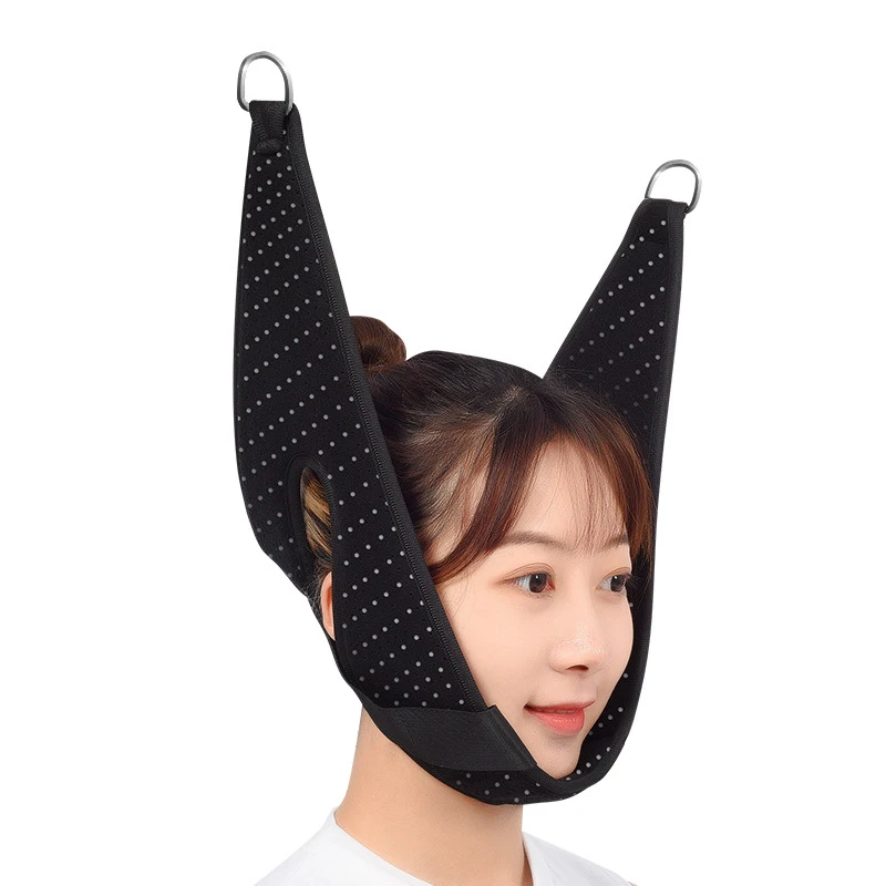 1pcs Hanging Cervical Traction Device Soft Neck Stretching Belt Pain Relief Metal Bracket Chiropractic Neck Traction Cushion