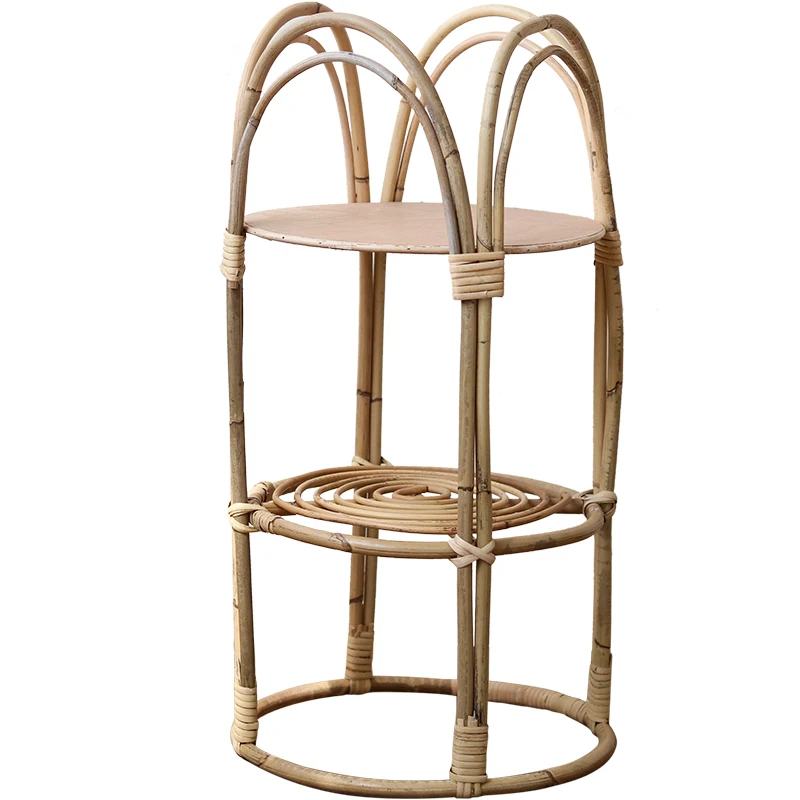 

rattan flower stand, creative shelf, floor-to-ceiling decorative flower pot stand, living room balcony cafe B & B Nordic style