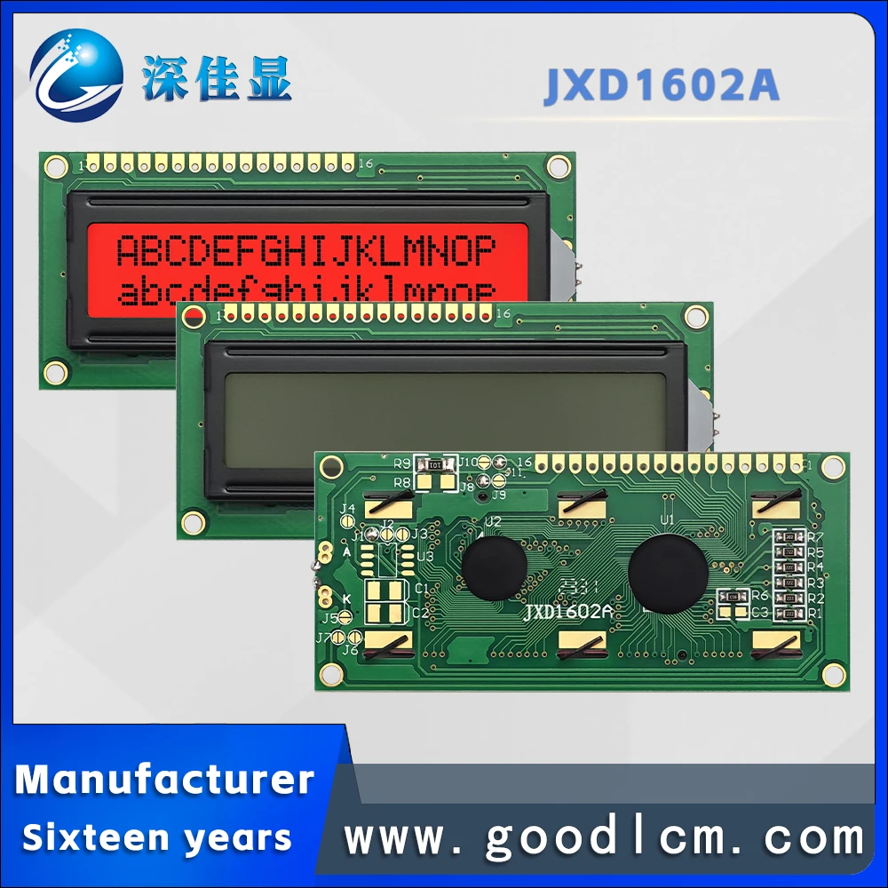 Excellent Russian language LCD 1602 dot matrix screen JXD1602A FSTN Red Positive 16 * 2-line digital symbol LCM display module