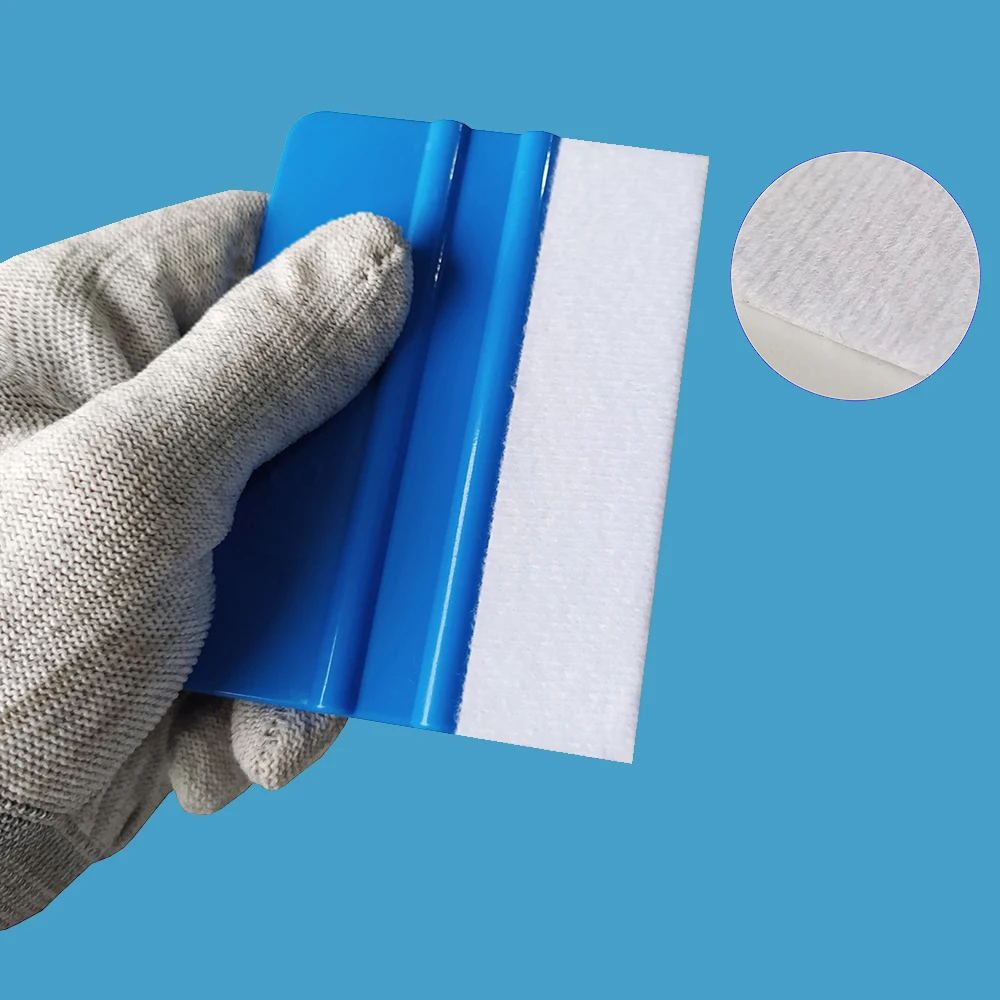 10pcs Spare Squeegee Felt 10x5cm With Self Adhesive Glue Standby Replacement Fabric Cloth For Car Vinyl Film Scrapers