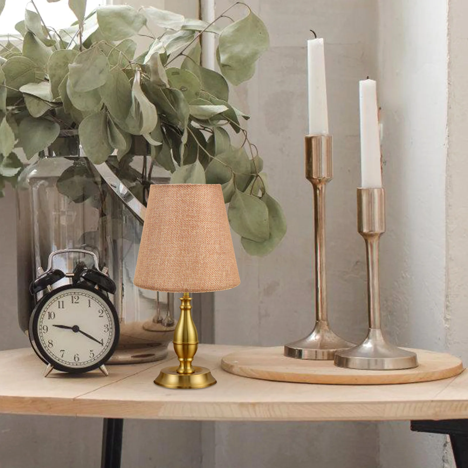 

Simple Fabric Lamp Shade with Metal Frame Clip on Bulb Type Table Lampshade Replacement for Floor Lamp Desk Light Decorative