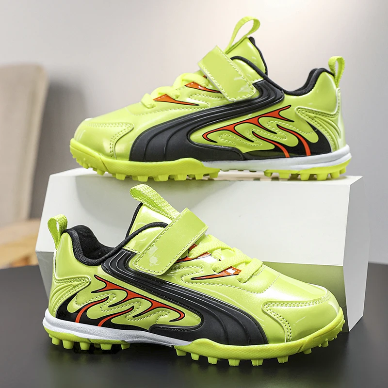 

Пара детских четырехсезонных кожаных футбольных бутсов с заклепками, износостойкие футбольные бутсы, размеры 31-40, CT-M018.