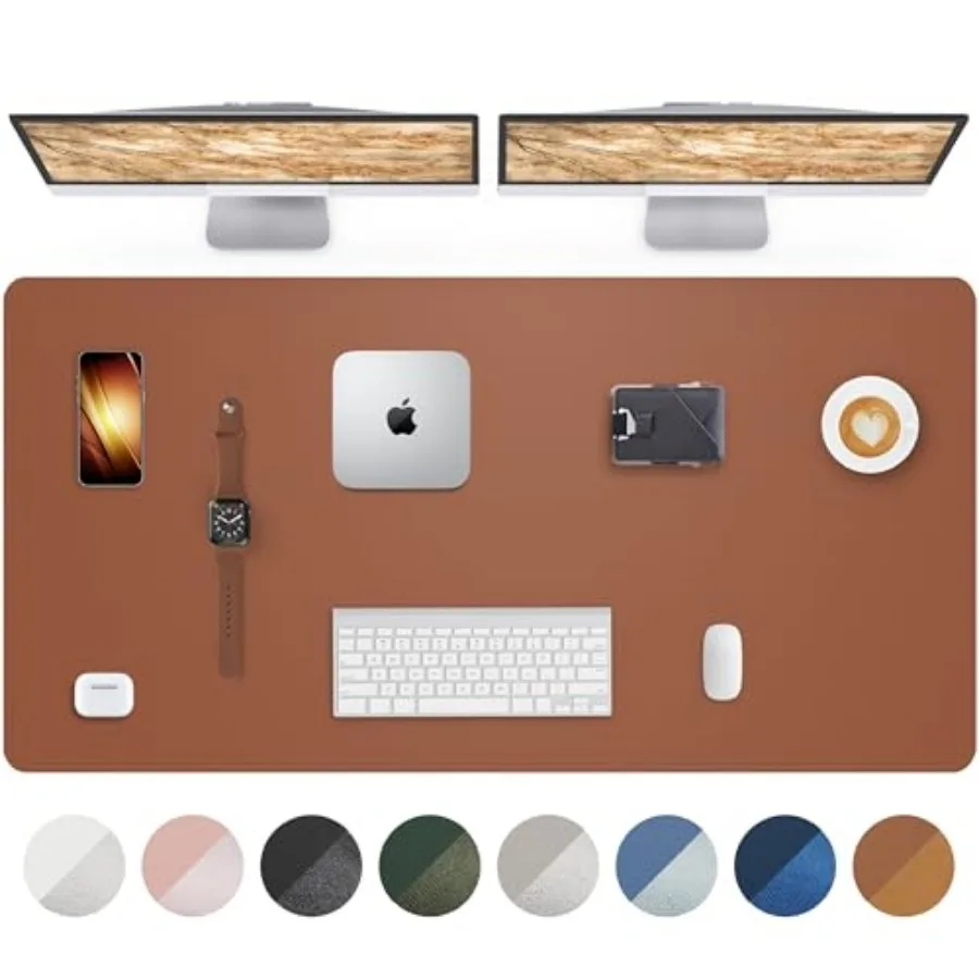 

Large Desk Mat 24" - PU Leather Desk Pad Protector, Waterproof Non-Slip Extended Mouse Pad for Office Desk, Keyboard, Laptop an