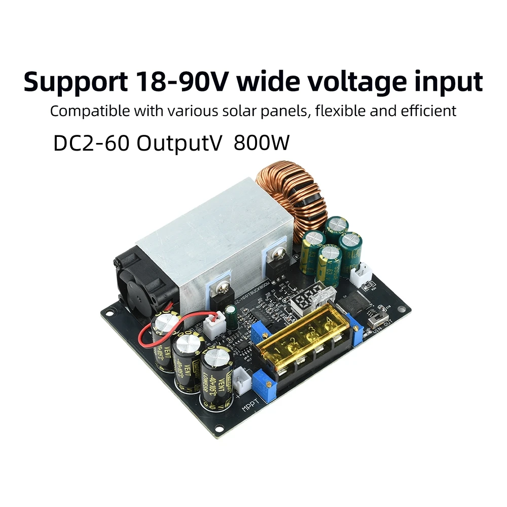 800w 25a Mppt Solar Charging Power Supply Module 18-90v Input 2-60v Output Dc-dc Step Down Buck Converter Auto Charging Board