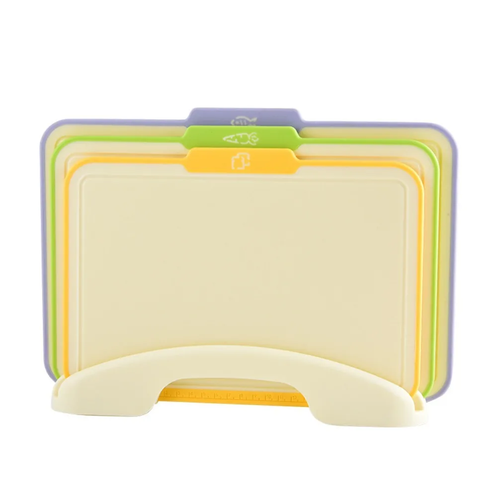 

Easy To Clean Non-Slip Cutting Board Plastic Square Chopping Board with Storage Stand Charcuterie Board Kitchen Use