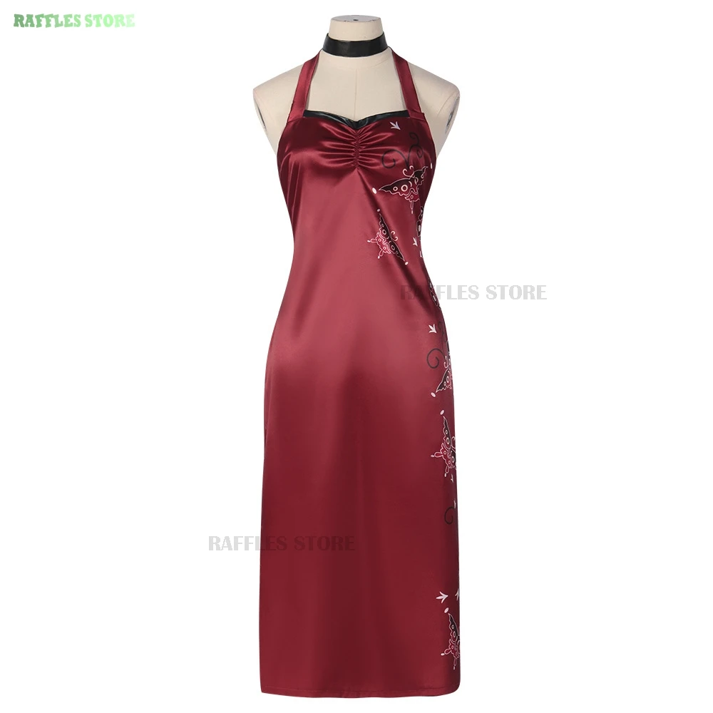 Resident 4 ada wong cosplay vestido perucas feminino anime cosplay traje qipao jogo roleplay outfit festa de halloween fantasia sexy pano