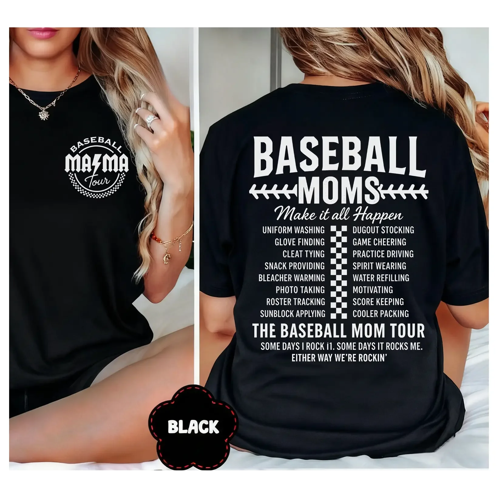 100% Cotton Funny Baseball Mom Baseball Mama Tour T-Shirt, Gift for Baseball Mama, Retro Ballgame T-Ball Mom Tee, I’m not a regular mom Shirt
