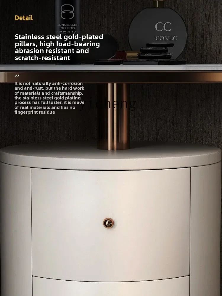 high value light luxury Italian master bedroom makeup table rock slab dresser