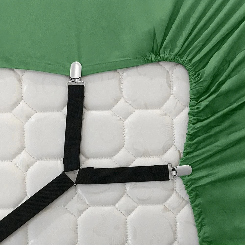 2 PCS Sheet Fastener Fixing Straps, Adjustable Cross Elastic Straps, Flat Fit Sheet Clips for Mattress Cushions Sofa Cushions