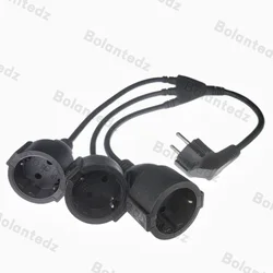 EU European Power Extension Cord with 2 3 AC Schuko Socket 250 V/16A Supply Electric Cable Triple Plug Adapter For Computer Home
