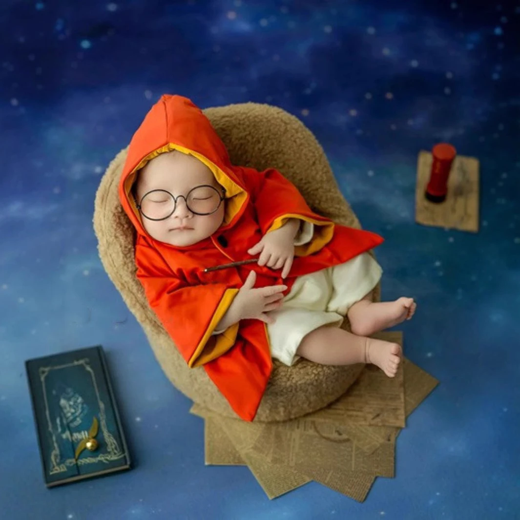 

Newborn Photo Shoot Magic Cape Wrap Knitted Halloween Outfits Baby Bodysuit Props Clothing Accessories for Newborn Baby Pictures