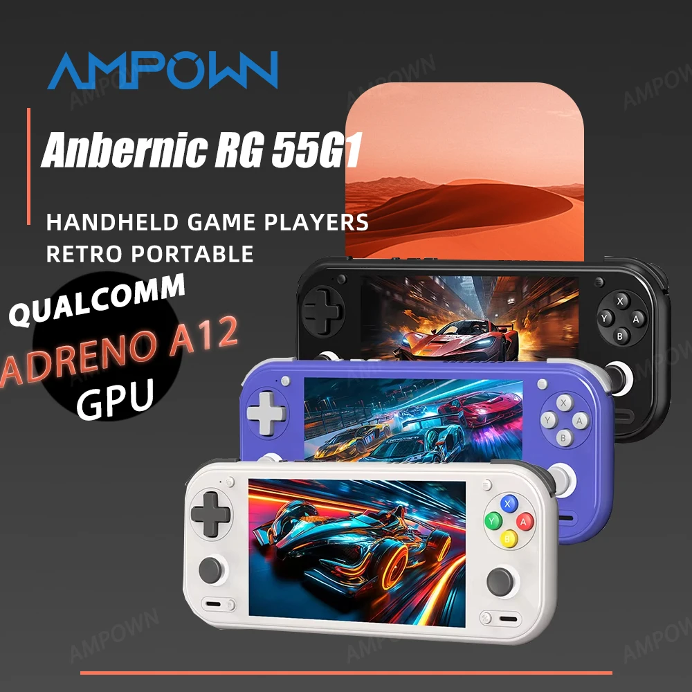 Anbernic RG 55G1 Retro Handheld Game Console Android 14 RG55G1 With 5.5 Inch Touch IPS Screen 3D Hall joystick RGB Lighting AI