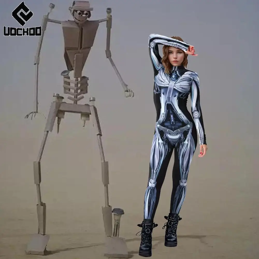 

Halloween Jumpsuit Robot Bodysuit Desert Carnival Cosplay Costume Music Party Coverall Wear Burning Man Stage Slim Jumpsuit