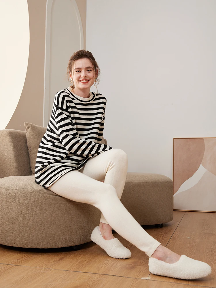 

Женские кашемировые брюки, высокоэластичные базовые леггинсы из 100% кашемира, осенне-зимние теплые вязаные брюки, облегающие однотонные кашемировые леггинсы