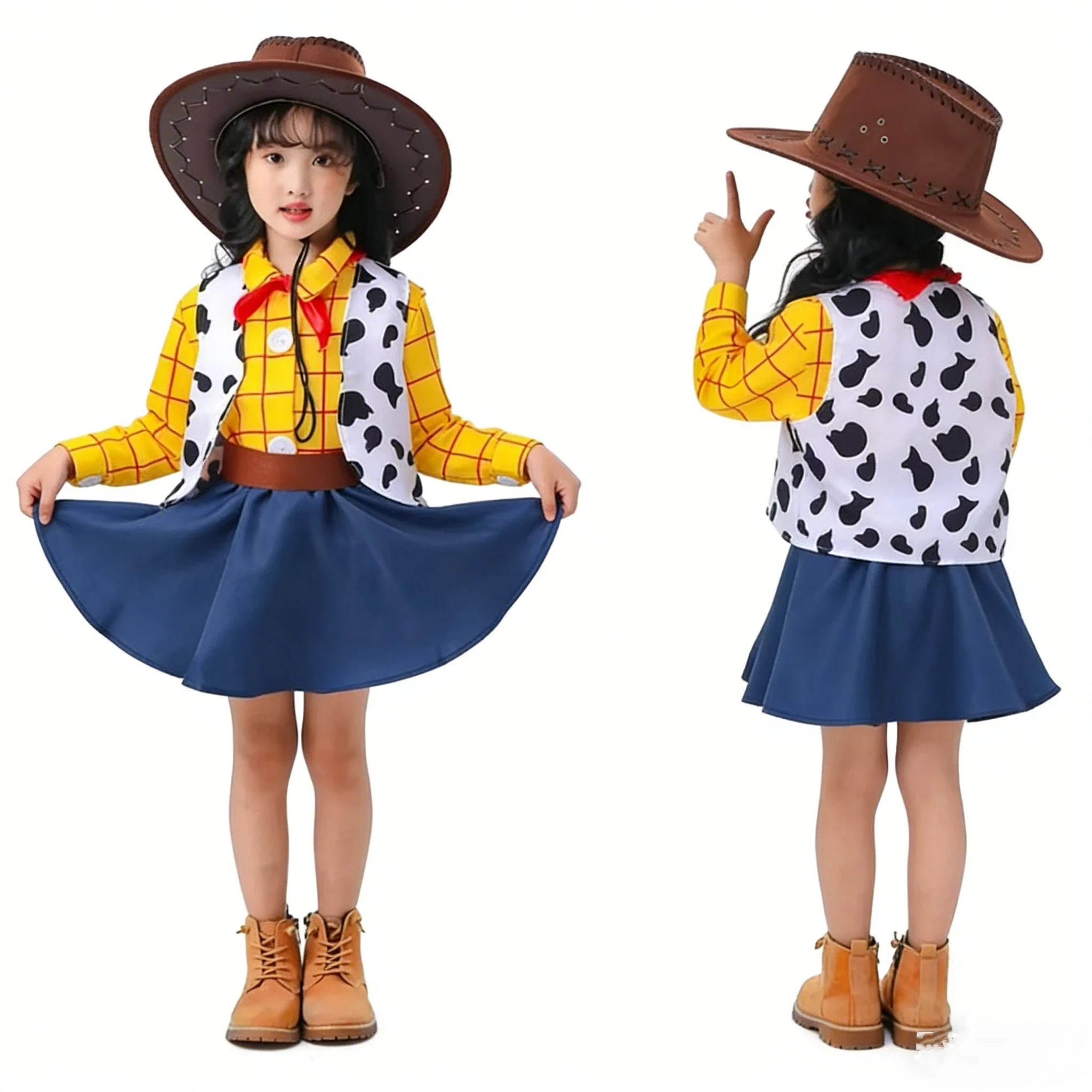 

Halloween Enfants Cowboy Costume Dresses Enfant Western Cowgirl Costumes Stage Show Cosplay Event Party Dress Up