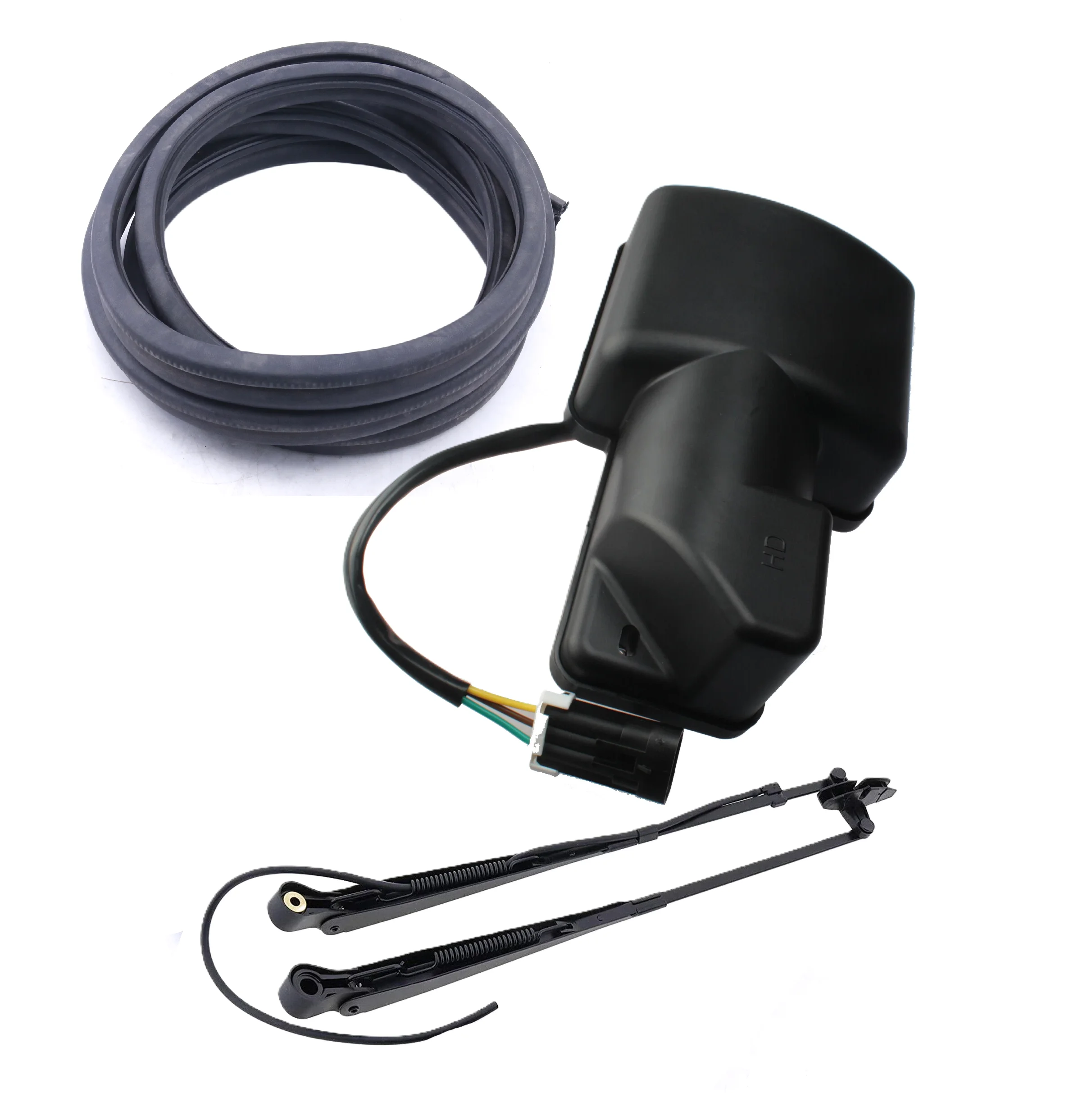 3 Piece Set Outer Door Frame Weather Strip Seal&Windshield Wiper Arm & Blade& wiper motor 7188371 6679476  7011039 For Bobcat
