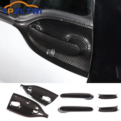 For Mercedes Smart Fortwo Forfour 453 2015-2021 Carbon fiber Car Accessories Exterior Door Handle+Door Bowl Cover Trim Frame