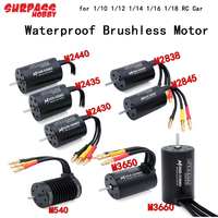 SURPASS HOBBY Waterproof Brushless Motor M2430/2435/2440/2838/2845/540/3650/3660 For Wltoys 1/10 1/12 1/14 1/16 1/18 RC Car Boat