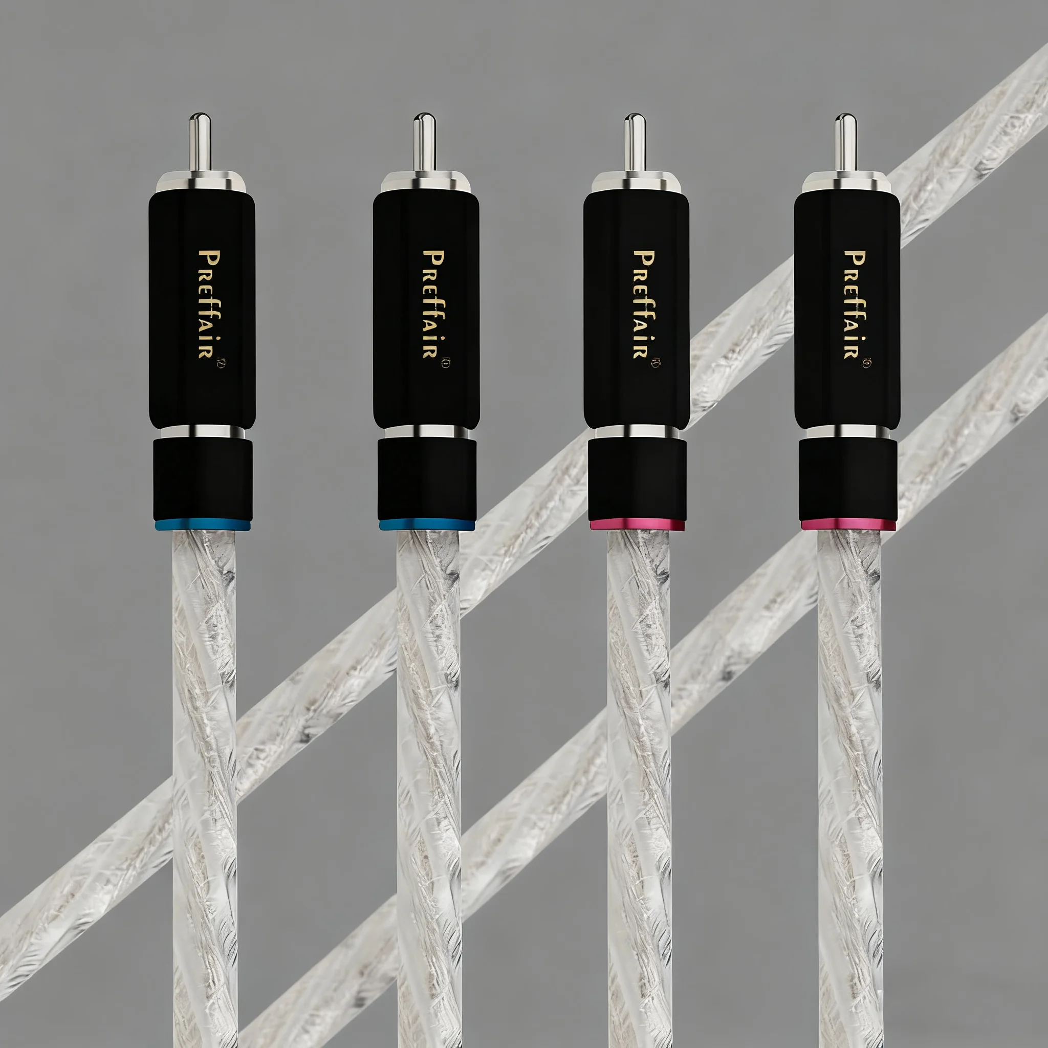 Pair RCA Cables with Silver Plated Plug HiFi Stereo Connection Cable Wire for Decorder,Mixer, Turntable, AMP, DAC