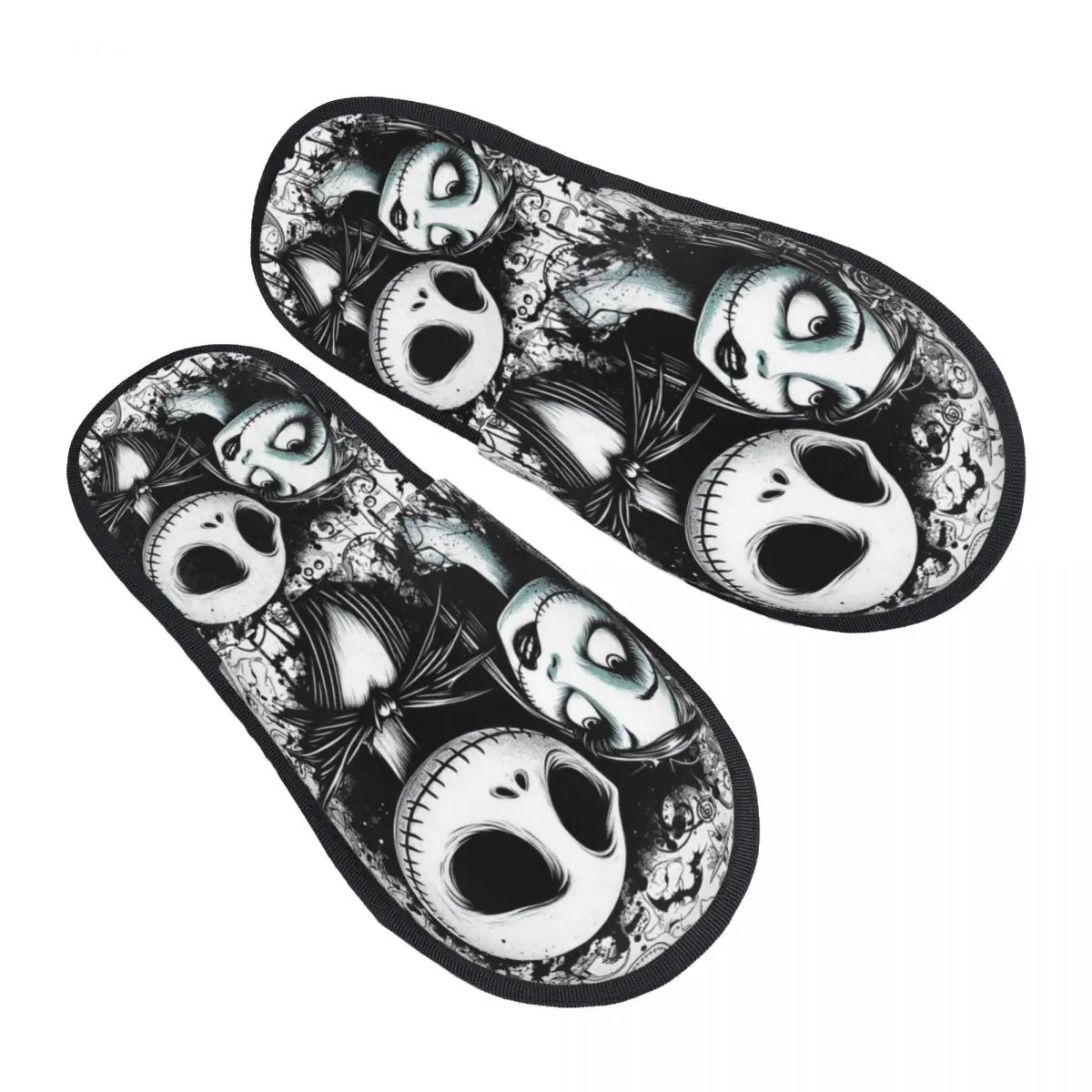 

Домашние тапочки «Кошмар перед Рождеством», женские мягкие тапочки из пены с эффектом памяти, без шнуровки с черепом из фильма, спа-тапочки