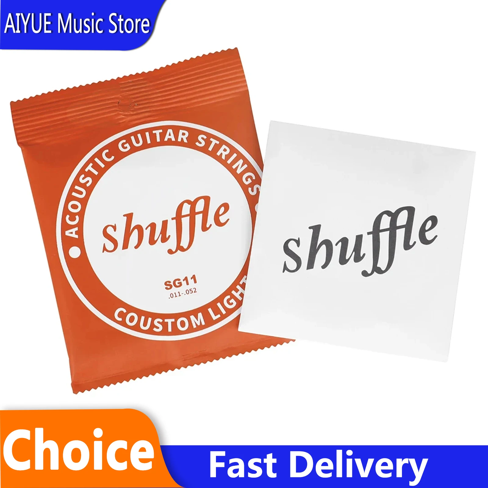 SHUFFLE SG11 Acoustic Guitar Strings High Carbon Alloy Folk Guitar String Red Copper Wire Anti-rust Coating Guitar Accessories