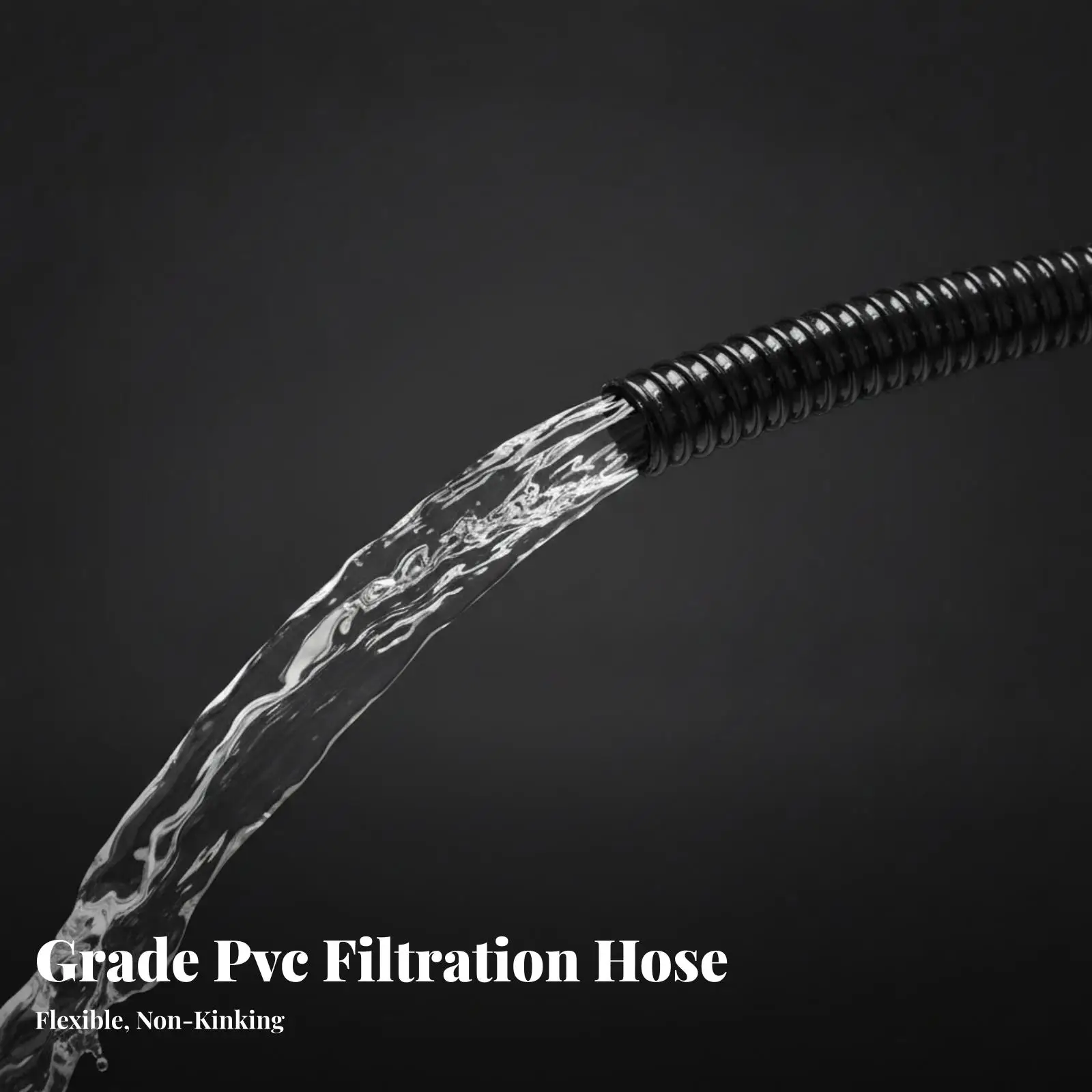 Sturdy PVC Drain Hose Ribbed Flexible Water Pipe for Garden Pond Pump and Water Feature Maintenance