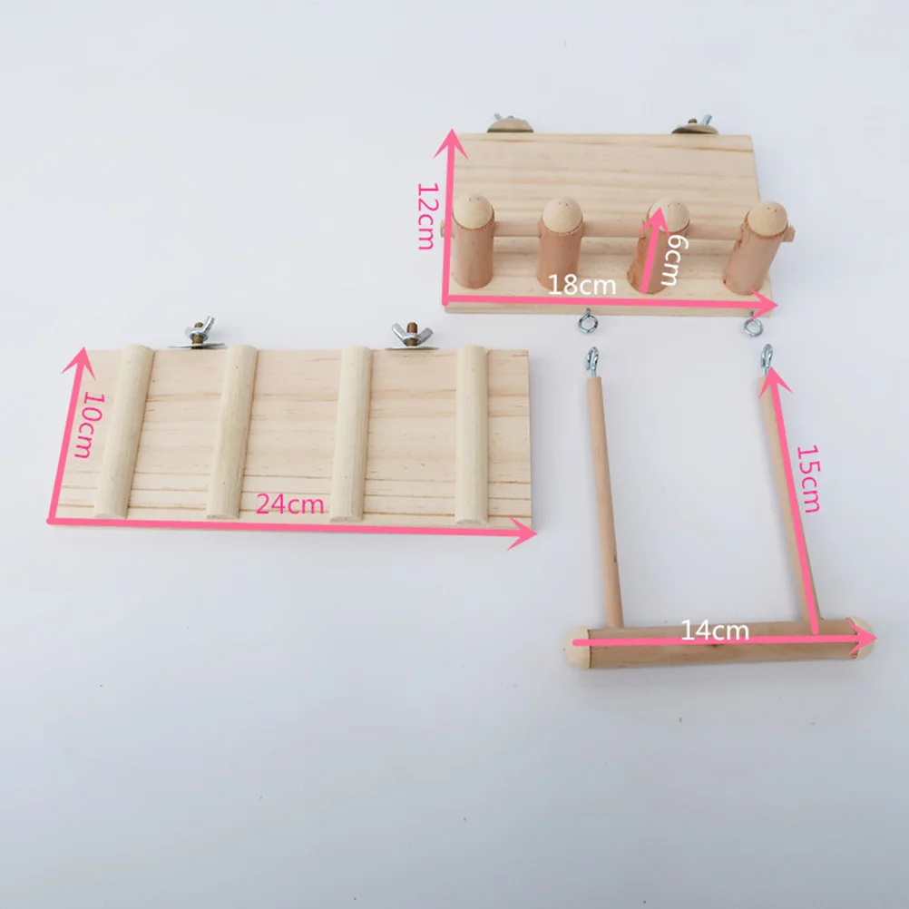 

1Set Hamster Parrot Ladder Swing Set Premium Material Durable Easy Installation Quickness Jumping Crawling Pets