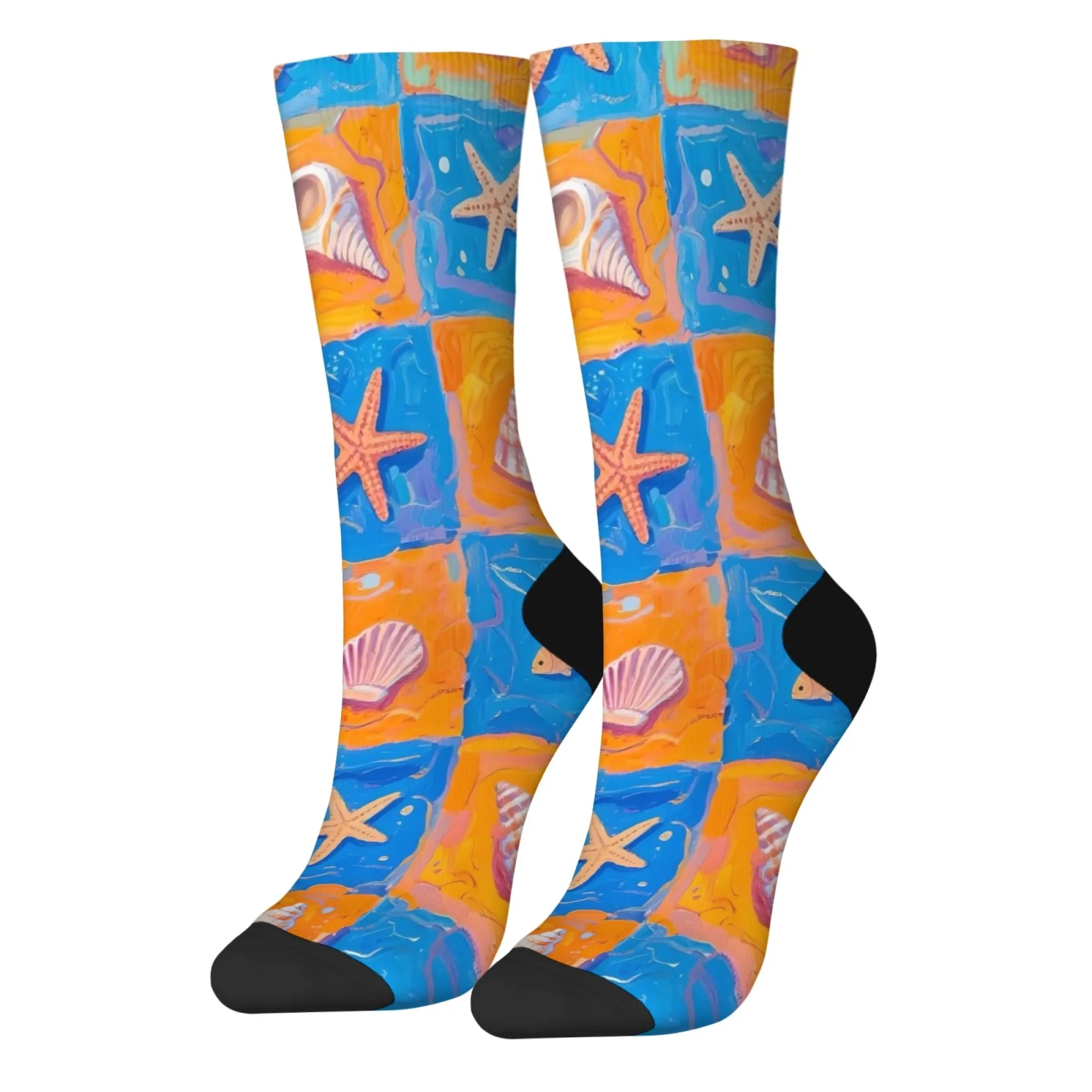 المحيط تحت عنوان النفط اللوحة الفن الجوارب الرجعية موضة الرجال الجوارب تنفس عدم الانزلاق في الهواء الطلق جوارب رياضية غير رسمية الجدة هدية حفلة #2